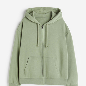 Sweat-shirts à capuche pour homme en molleton 100% côtelé, avec fermeture éclair et surpiqûres contrastées. - Product Image 3