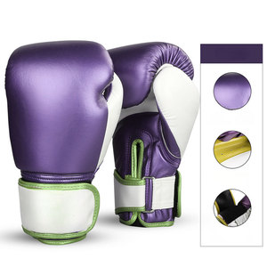 Gants d'entraînement de boxe en cuir bleu et noir Econex Sports avec fermeture auto-agrippante, sangle de poignet réglable, personnalisables pour adultes - Product Image 4