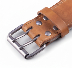 Ceinture en cuir unisexe de 10 mm brodée, à double boucle, pour la gym et le soutien lombaire d'entraînement - Product Image 4