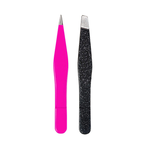 ชุดแหนบปลายเฉียงสแตนเลสสำหรับถอนขนคิ้ว พร้อมกล่องหนัง - Product Image 1