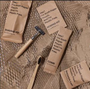 Hôtels de Luxe – Équipements Éco-responsables Sans Plastique – Sachets en Papier Kraft Biodégradable FSC – Articles de Toilette Jetables pour Hôtels – Fournitures Hôtelières - Product Image 1