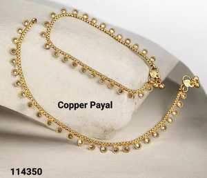 Copper Payal Women's <b>Gold</b> Plated <b>Anklet</b> With Zircon Stones Classic Style Wedding Jewelry - Product Image 2
