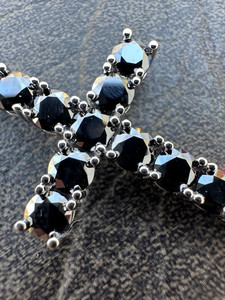 Silver Plated Cross Pendants With Crystal Rhinestones Prong Set Religious Charms Unisex Fashion Jewelry Gift - Product Image 3