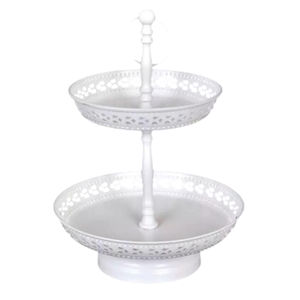 Elegante Soporte de Servicio de 2 Niveles en Plata, Bandeja de Exhibición de Acero Inoxidable Pulido para Postres, Cupcakes, Pasteles y Frutas, Ideal para Bodas y Fiestas - Product Image 6
