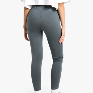 Leggings gris taille haute avec logo orange imprimé, longueur intégrale, extensibles, tricotés, vêtements décontractés pour femmes - Product Image 3