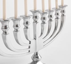 Modern Natural Stainless Steel Handmade Eco-Friendly Durable Menorah Candle Holder Metal Candelabra for Hanukkah <b>Table</b> - Product Image 2