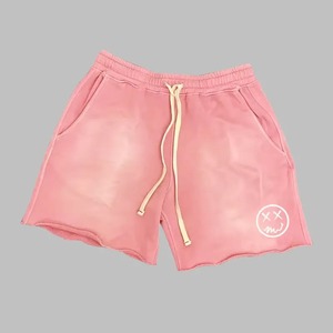 Shorts de Hombre de Alta Calidad, Estilo Americano, con Efecto Deslavado, Parches con Impresión Personalizada y Lavado Ácido, Estilo Urbano - Product Image 4