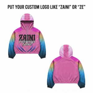 Mens 120 GSM Polyester Microfiber Windbreaker <b>Jacket</b> <b>Pink</b> Gradient Color Block Panels Custom Sublimation Print Logo OEM ODM - Product Image 1