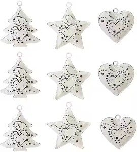Red <b>Star</b> Metal <b>Hanging</b> Ornament Embossed Design Traditional Christmas Tree Decoration Medium Size Handmade - Product Image 4