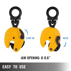 Abrazadera de placa Vertical de 0,8 T para levantar y transportar 1763Lbs de capacidad Apertura de mordaza de 0,6 pulgadas para apertura de mordaza de abrazadera de placa - Product Image 4