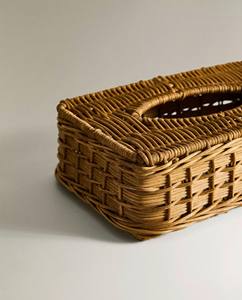 Boîte à mouchoirs rectangulaire classique en osier tressé à la main, support durable en rotin pour mouchoirs en papier, idéal pour les intérieurs rustiques - Product Image 5