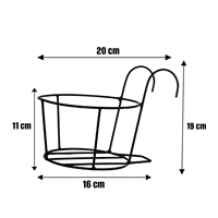 Support de pot de fleurs suspendu en métal pour balcon, panier de jardinage en fer pour balustrade, support de pot de fleurs pour extérieur et intérieur, pot suspendu pour clôture de jardin