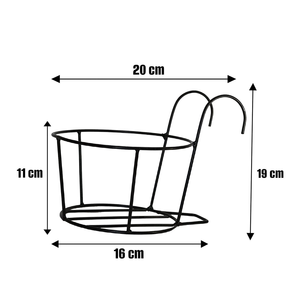 Metal Hanging <b>Plant</b> Pot Holder Balcony Railing Planter <b>Basket</b> Iron Flower Pot Stand Outdoor Indoor Garden Fence Hanging Planter - Product Image 2