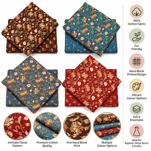 Wholesale Hand Block Printed Cotton Fabric Artisan Crafted Indian Textile Supplier Organic Floral Print Eco-Friendly Girls - Product Image 6