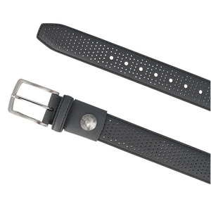 Cinturones de Cuero Genuino Gris de Alta Calidad con Logotipo Personalizado para Hombre, Cinturón de Golf Perforado Elástico con Hebilla de Pin, Venta al Por Mayor OEM 2026 - Product Image 2