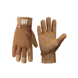<b>Leather</b> <b>Garden</b> <b>Gloves</b> Working Planting Pruning Yard Care Full Finger Anti-Slip Hook Loop Closure Custom Logo Private Label OEM - Product Image 1