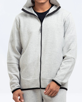 Ensemble de survêtement en coton premium pour homme (hoodie zippé + pantalon de jogging) – Ensemble de survêtement décontracté en molleton pour homme – Veste zippée intégrale et pantalon de survêtement pour homme