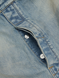En gros, Pantalon de travail cargo en jean pour hommes, Salopette en denim unisexe, Coupe droite, effet empilé, vintage et déchiré, pour le fitness - Product Image 6