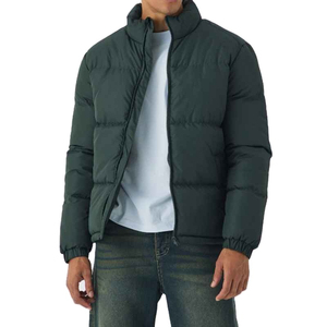 Chaqueta de burbujas cálida de invierno con logotipo personalizado al por mayor, chaqueta de plumón con cremallera para hombre, chaqueta acolchada, abrigo de plumón, ropa de abrigo - Product Image 1
