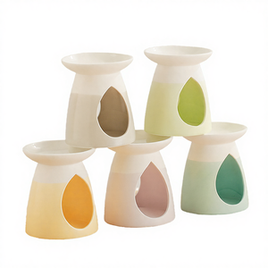 Brûleur en céramique moderne de haute qualité, écologique et durable, pour huiles essentielles de lavande et de pin, avec bougie chauffe-plat aromatique pour spa à domicile - Product Image 4