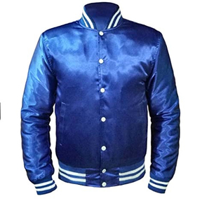 Chaqueta de Satén Personalizada para Hombre 100% Poliéster, Bordada, Acolchada y Forrada, Chaqueta Bomber Varsity Personalizada para Hombre - Product Image 5