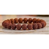 Pulsera Unisex de Rudraksha Panchmukhi Natural Certificada por Laboratorio, para Meditación, Inspiración y Crecimiento Espiritual, Venta al Por Mayor