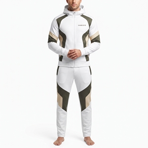 Men's Tracksuit Set Custom Sublimation Printed Cotton Polyester Breathable Jacket <b>Long</b> <b>Sleeve</b> <b>Top</b> Drawstring Jogger Pants Sports - Product Image 5