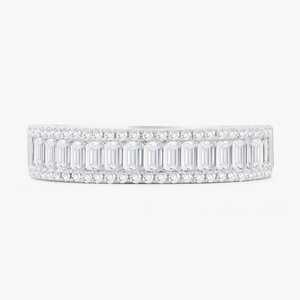 Half Eternity Wedding Bands 14k 18k Solid Gold Round Baguette Cut Lab Grown <b>Diamond</b> Everyday Modern Stackable <b>Rings</b> Manufacturer - Product Image 3