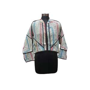 Chaqueta Vintage 100% Algodón Tejido, Estilo Bohemio, Reversible, Ecológica, con Estampado Digital, Transpirable y de Secado Rápido para Verano - Product Image 1