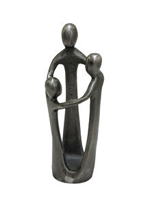 Escultura Contemporánea Abstracta de una Familia de Tres Personas en Aluminio - Figura Metálica Minimalista para Decoración del Hogar - Product Image 6