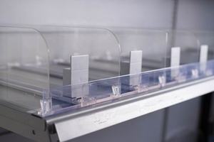 Free Samples Supermarket PVC and Metal <b>Shelf</b> <b>Divider</b> and Pusher System for Display Applications - Product Image 3