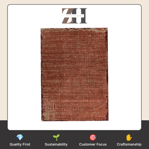 <b>Hand</b> <b>Tufted</b> Wool and Viscose Rust Rectangle <b>Rug</b> Premium Quality Handmade Area <b>Rug</b> - Product Image 6