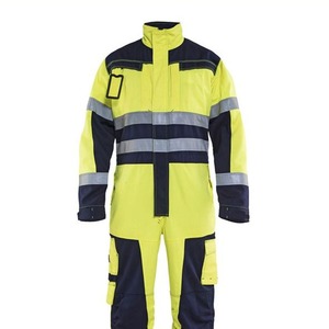 Overol de Trabajo de Alta Visibilidad Amarillo Marino con Franjas Reflectantes Uniforme de Seguridad Overol Protector para Hombre - Product Image 2
