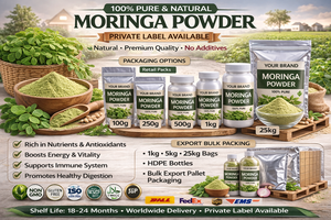 WARRLY Extracto Herbal de Hoja de Moringa Orgánica en Polvo 99% Puro, Secado por Aspersión, Grado Alimenticio, Suministro a Granel de Gujarat, Botella/Tambor - Product Image 3