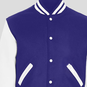 เสื้อแจ็คเก็ตวาร์ซิตี้สีม่วงขาว Sigma แบบสั่งทำพิเศษ พร้อมตัวอักษรสมาคม  แบบ Letterman Bomber  สำหรับพี่น้องในสมาคม  ลายปักแบบ Collegiate  ทำจากผ้าขนสัตว์ 100% - Product Image 4