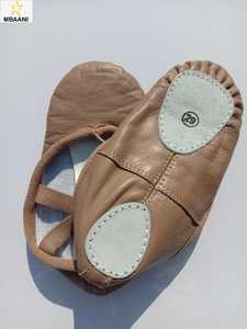 MBAANI Soft Ballet <b>Shoes</b> Women Genuine Leather Upper Cotton Lining Rubber Sole Flat Dance Training Footwear <b>Size</b> 20 - Product Image 2