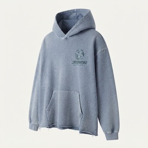 Sudaderas con Capucha Extra Grandes de Alta Calidad con Diseño Personalizado 2026 para Hombre, Sudaderas con Capucha Cortadas con Bajo sin Rematar y Lavado Ácido para Hombre - Product Image 2