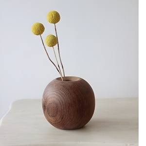 Vase à fleurs en bois en forme de tasse à thé, prix bas, vente chaude, vase décoratif pour la maison, artisanat fait main, produit en promotion - Product Image 1