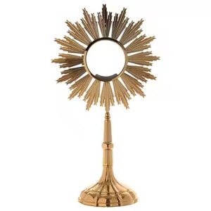 Monstranza de Latón con Acabado Plateado, con Detalles de Espejo, Decorativa para Mesa, para Uso en Iglesias Católicas, en Oferta - Product Image 4