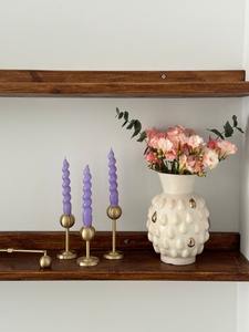 Ensemble de bougeoirs de luxe en métal doré et argenté, style nordique, sphères cannelées en laiton, pour centre de table de mariage et de fête - Product Image 4