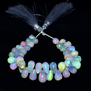 Premium Natural Ethiopian <b>Opal</b> Smooth Drops Shape Gemstone Beads 3x4-7x10 MM 6 Inch Strand Handmade Third Party Certified - Product Image 3