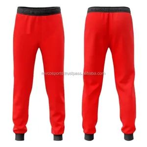 New Arrival Red Sweatpants with zipper pockets Outdoor Sports training wear skinny bottoms men wholesale price joggers