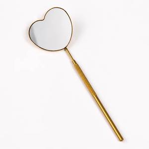 Miroir à cils en forme de cœur, finition mate, style luxueux, design personnalisé, grossissant, en acier inoxydable - Product Image 1