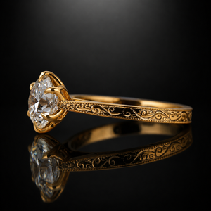 Anillo de Compromiso Solitario con Diamante Clásico de Corte Brillante Redondo de 3.00 Quilates en Oro Amarillo de 14K con Certificado IGI para Mujer - Product Image 3