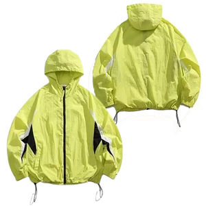 Veste coupe-vent tendance à capuche et patchwork, imperméable, style sportswear décontracté, vêtement d'extérieur athlétique, style designer, vente en gros - Product Image 6