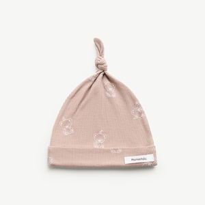 Gorro de Punto para Bebé Recién Nacido, Unisex, con Estampado de Oso, en Tejido de Lyocell y Spandex, Suave, ODM Vietnam - Product Image 1