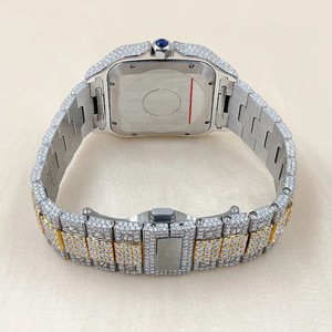Montre de luxe entièrement sertie de diamants Moissanite VVS, mouvement automatique numérique, bracelet en acier inoxydable, montre à quartz Hip Hop avec diamants - Product Image 6
