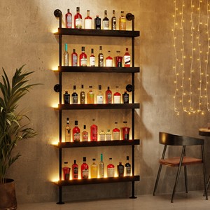 Rustic Sheesham Wood Wall Wine Rack Holder with Metal <b>Frame</b> - Wholesale - Product Image 5