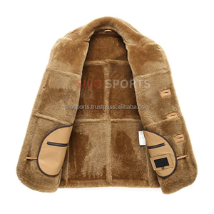 Veste en cuir d'agneau marron pour homme, sur mesure, de haute qualité, grande taille, mode d'hiver avec col en fourrure de renard, vestes longues - Product Image 6