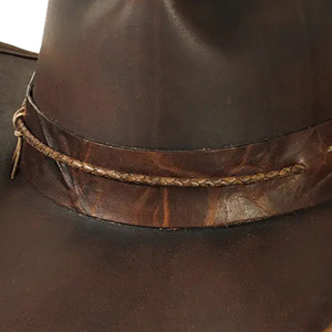 Sombrero de Vaquero de Cuero, Estilo Occidental, Ala Ancha, Unisex, para Adultos, para las Cuatro Estaciones, Uso Casual al Aire Libre, 56-58CM - Product Image 6